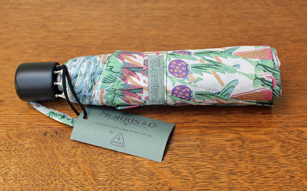 Morris & Co by Fulton Minilite-2 Strawberry Thief Cream Folding Umbrella