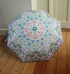 Morris & Co by Fulton Minilite-2 Strawberry Thief Cream Folding Umbrella