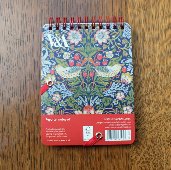V & A Strawberry Thief Reporter Notepad
