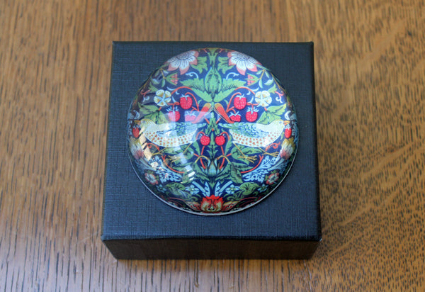 V & A Strawberry Thief Crystal Paperweight in Gift Box