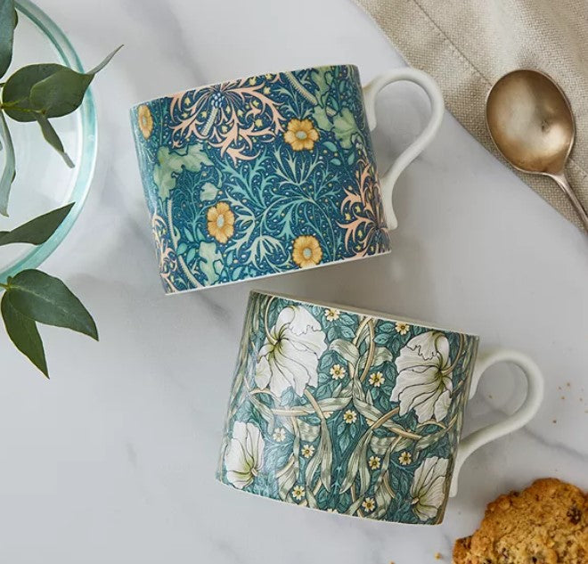 Spode Morris Seaweed Pimpernel Mugs, Set of in a Gift