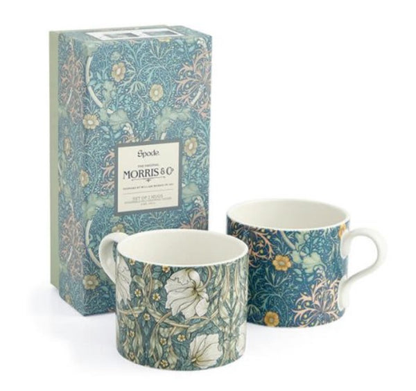 Spode Morris & Co. Seaweed & Pimpernel Mugs, Set of 2 in a Gift Box