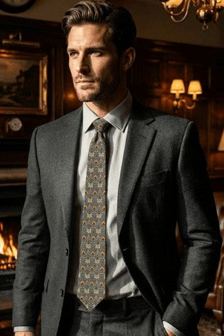 Fox & Chave William Morris Snakeshead Silk Tie