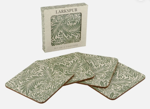 Set of 4 William Morris Larkspur Coasters