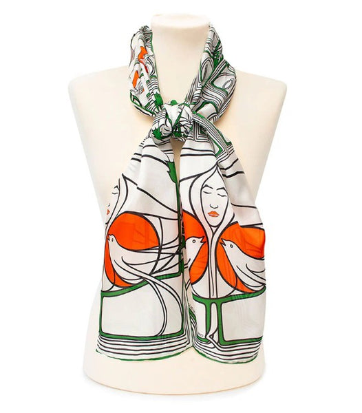 Fox & Chave Charles Rennie Mackintosh Lady with Doves Silk Scarf
