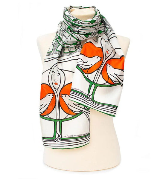 Fox & Chave Charles Rennie Mackintosh Lady with Doves Silk Scarf