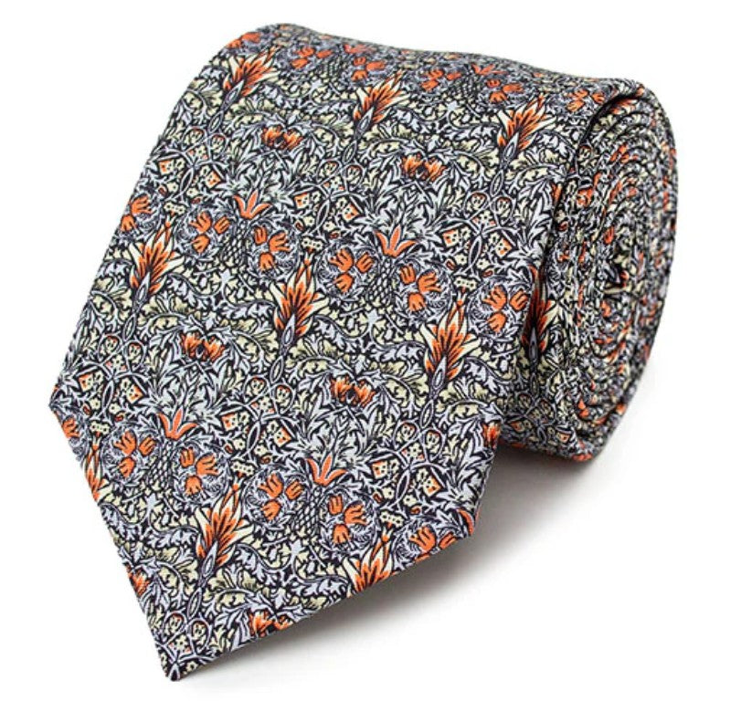 Fox & Chave William Morris Snakeshead Silk Tie