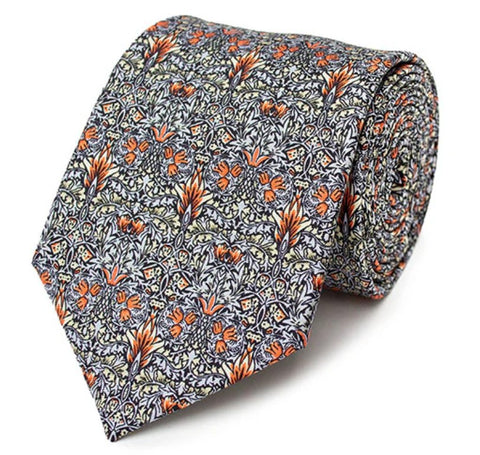Fox & Chave William Morris Snakeshead Silk Tie