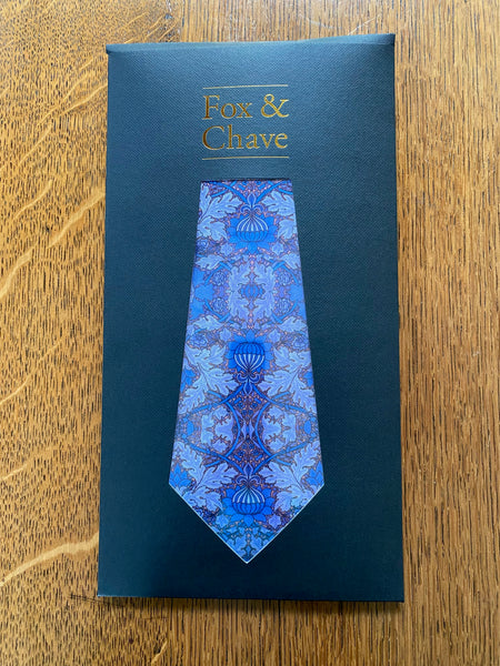 Fox and Chave William Morris St James Blue Silk Tie