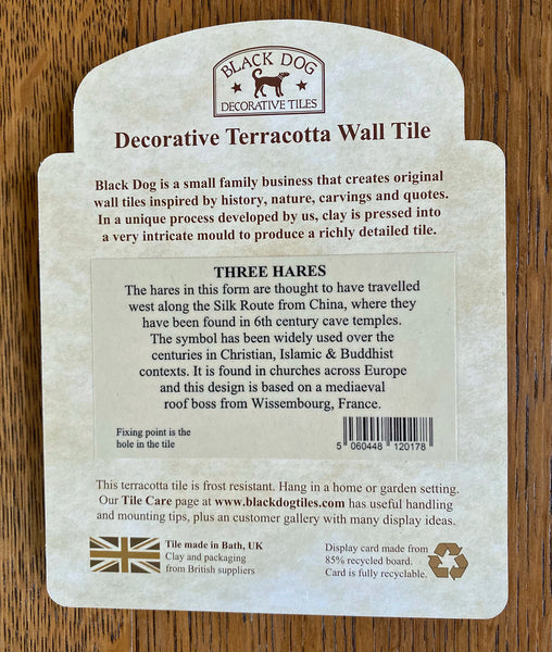 Three Hares Decorative Terracotta Wall Tile