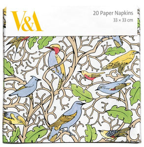 V & A Museum Voysey Birds 20 Paper Napkins 3 Ply