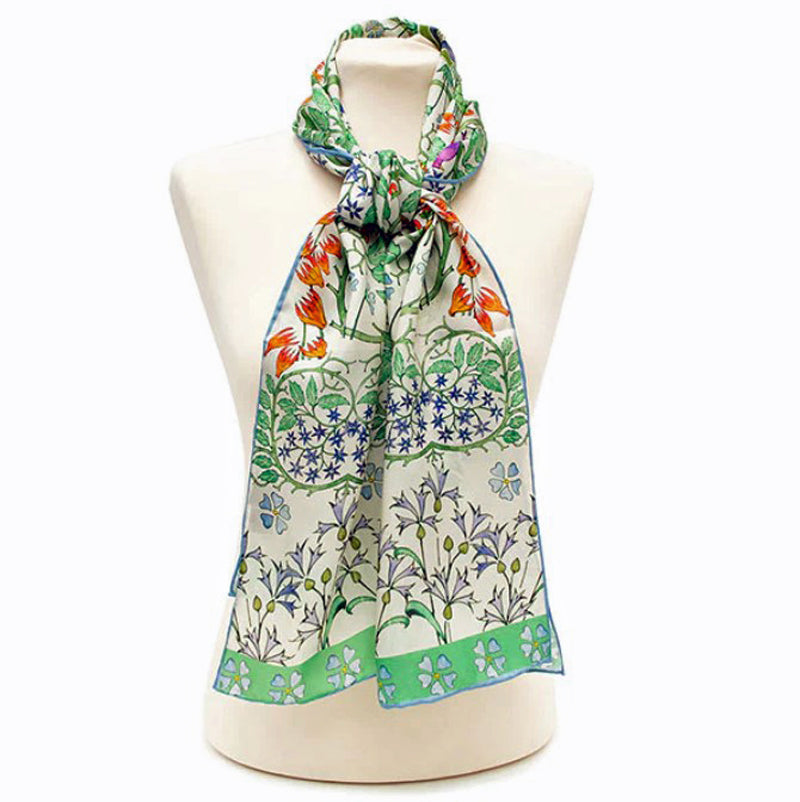 Fox & Chave Voysey Tree of Life Habotai Silk Scarf