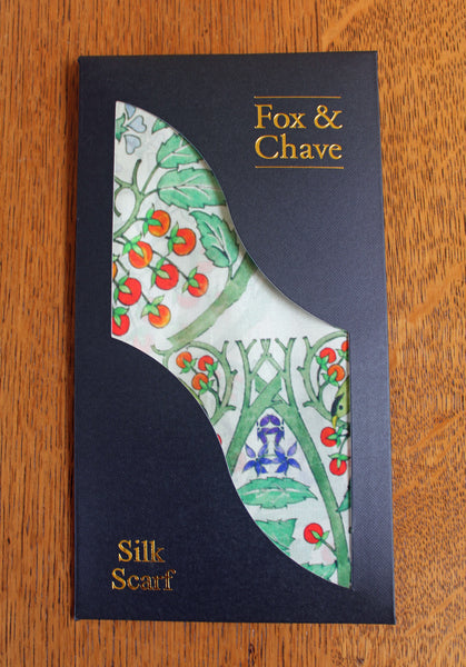 Fox & Chave Voysey Tree of Life Habotai Silk Scarf