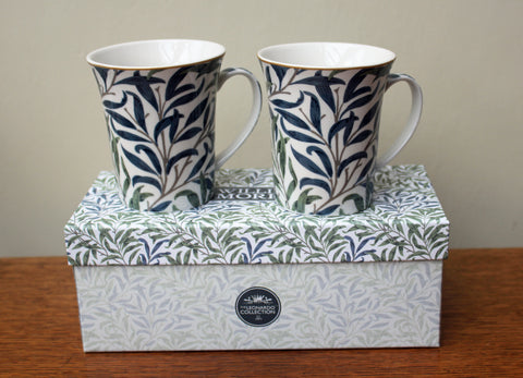 Set of 2 William Morris Willow Bough Fine China Mugs