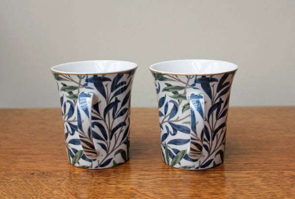 Set of 2 William Morris Willow Bough Fine China Mugs
