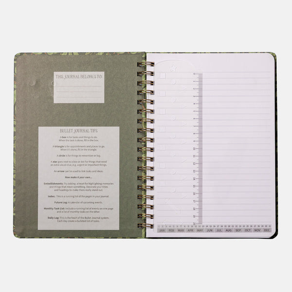 William Morris Willow B5 Lined Notebook: Day Month Marker, Ruler Conversion Info