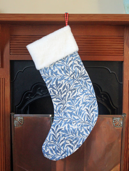 Signare Tapestry William Morris Willow Bough Blue Christmas Stocking