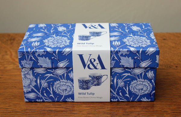 Set of 2 V & A William Morris Wild Tulip Fine China Mugs