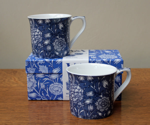 Set of 2 V & A William Morris Wild Tulip Fine China Mugs