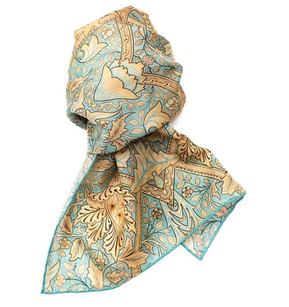 Fox & Chave William Morris Windrush Silk Habotai Scarf