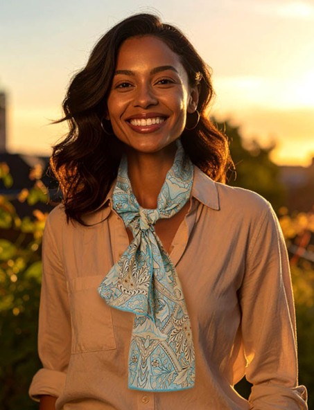 Fox & Chave William Morris Windrush Silk Habotai Scarf