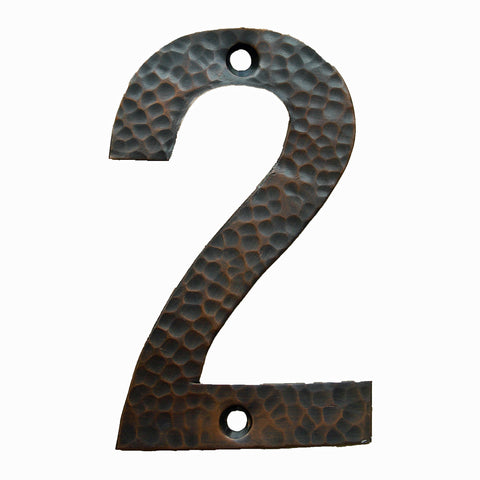 <p>Beautiful solid copper Arts & Crafts Craftsman style house number in 2. </p>