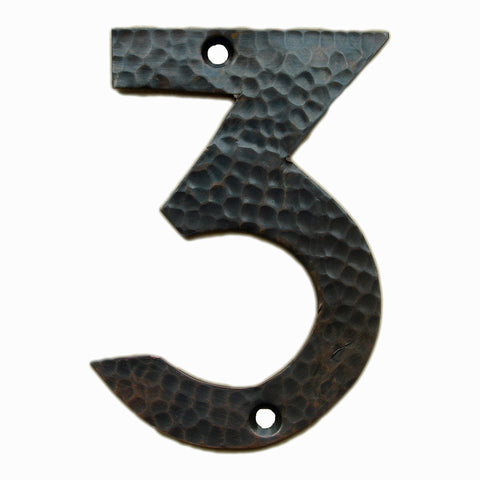 <p>Beautiful solid copper Arts & Crafts Craftsman style house number in 3. </p>