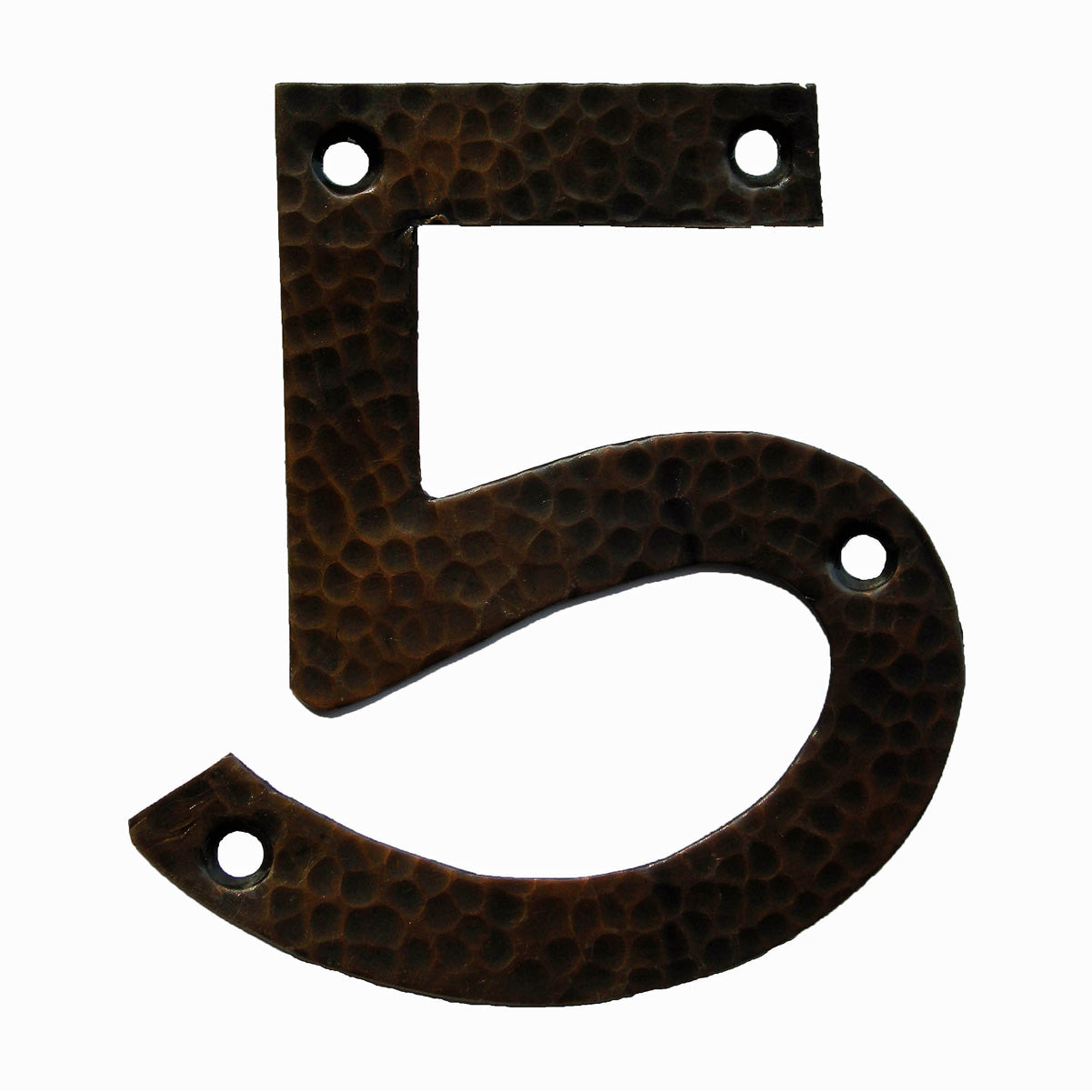 <p>Beautiful solid copper Arts & Crafts Craftsman style house number in 5.</p>