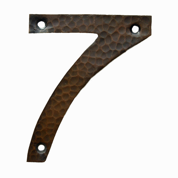 <p>Beautiful solid copper Arts & Crafts Craftsman style house number in 7. </p>