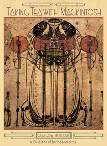<p>Set of twenty assorted 5" x 7" note cards (5 each of 4 designs) plus white envelopes in a decorative card box featuring designs by Charles Rennie Mackintosh for wall decorations at Miss Cranston's tea rooms in Glasgow.</p>