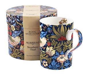 <p>Elegant fine bone china mug in the charming Strawberry Thief blue design as part of the Royal Worcester's William Morris range.</p>