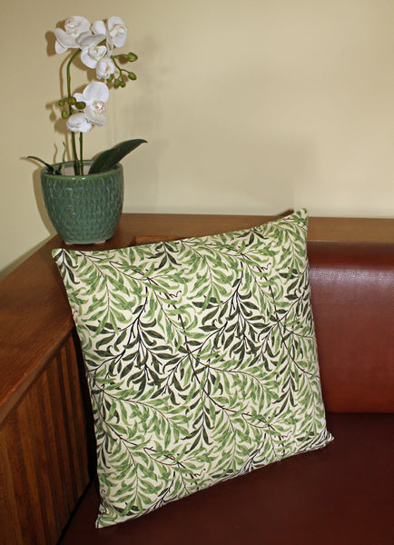 <p>Cotton filled cushion in a reissued archive print of Willow Boughs from The William Morris Gallery.</p>