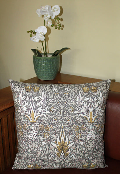 <p>Cotton cushion cover in William Morris Snakeshead print. Sanderson fabric.</p>