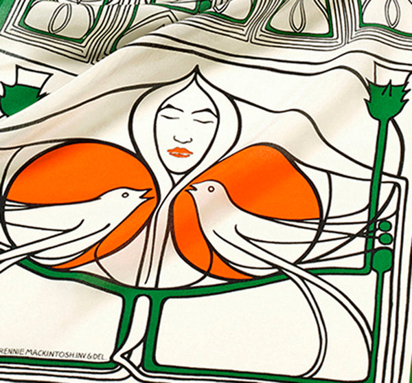 Fox & Chave Charles Rennie Mackintosh Lady with Doves Silk Scarf