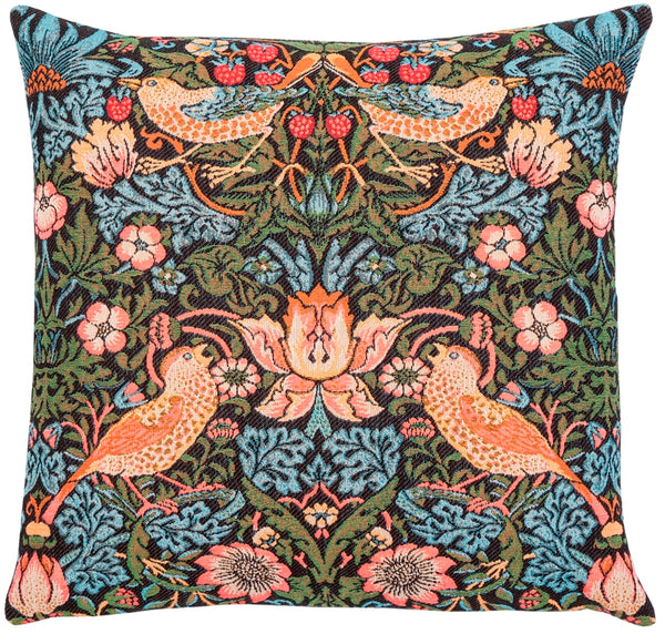 William Morris Strawberry Thief Blue Tapestry Cushion 18"