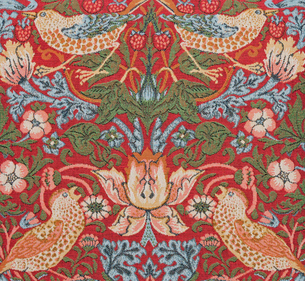 William Morris Strawberry Thief Red Tapestry Cushion 18"