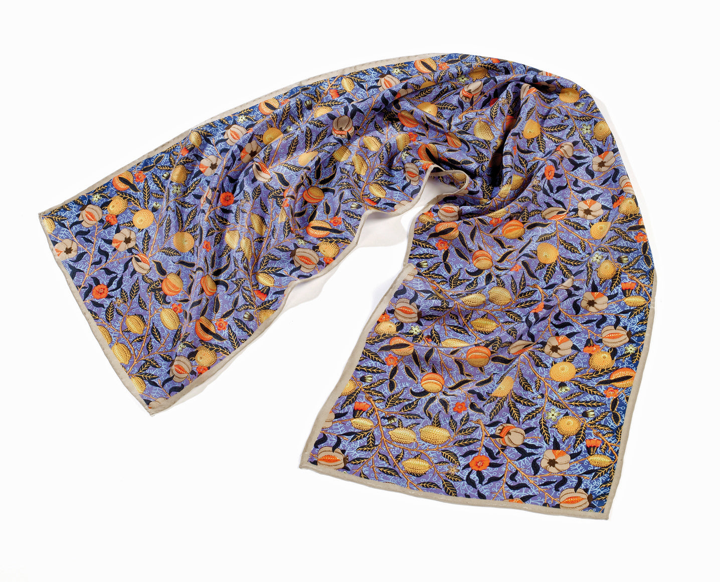 Fox & Chave William Morris Blue Fruit Silk Scarf