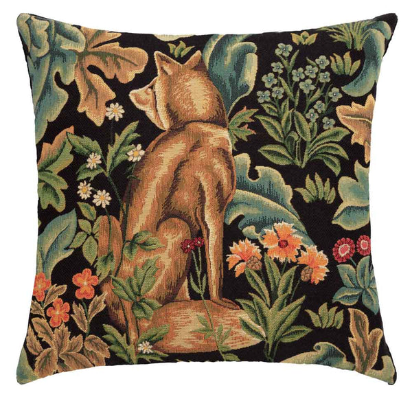 Pair of William Morris Forest Hare & Fox Tapestry Cushions 18"