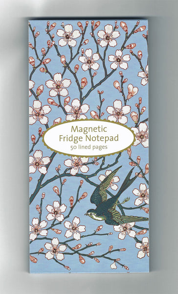 V & A Almond Blossom and Swallow Magnetic Notepad