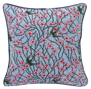 Signare Walter Crane Almond Blossom and Swallow Filled Cushion 45 cm