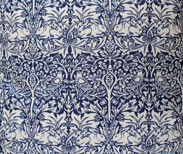 William Morris Brother Rabbit Blue Cushion Piped Edge