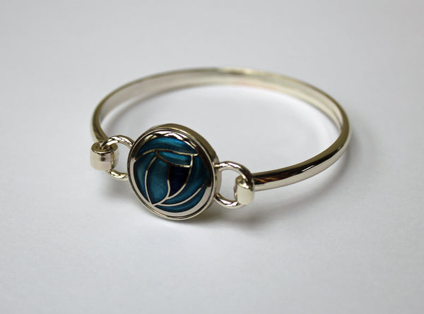 Sea Gems Mackintosh Glasgow Rose Bangle Bracelet: Turquoise or Red