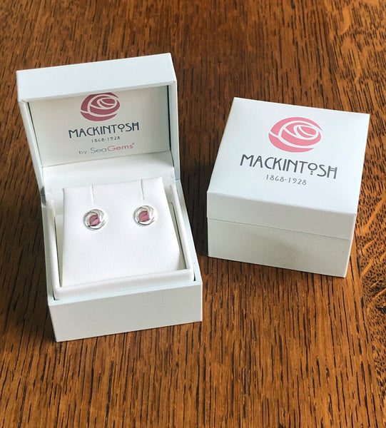 Sea Gems Mackintosh Rose Mother of Pearl Sterling Silver Stud Earrings