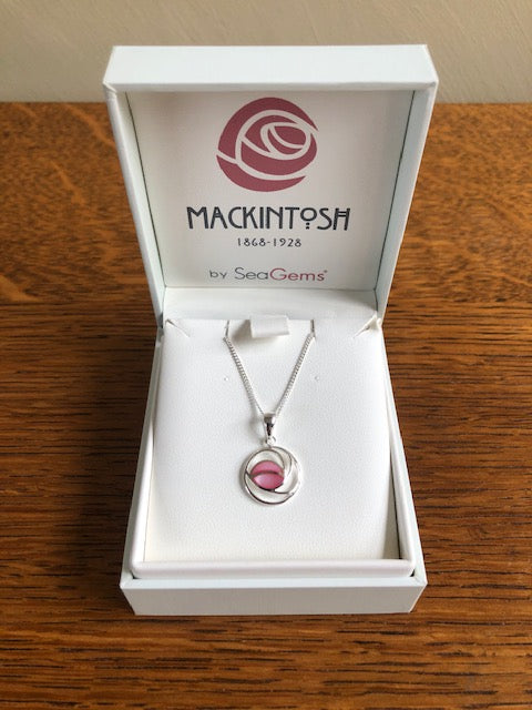Sea Gems Mackintosh Rose Mother of Pearl Sterling Silver Pendant Necklace