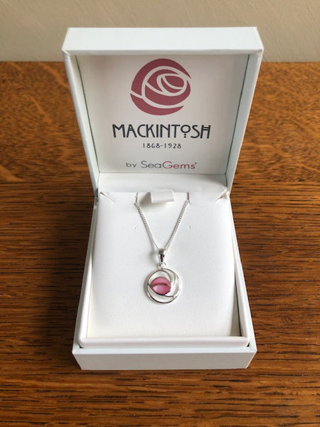 Sea Gems Mackintosh Rose Mother of Pearl Sterling Silver Pendant Necklace