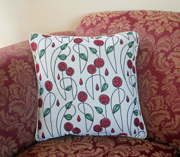 Signare Charles Rennie Mackintosh Simple Rose Filled Cushion 45 cm