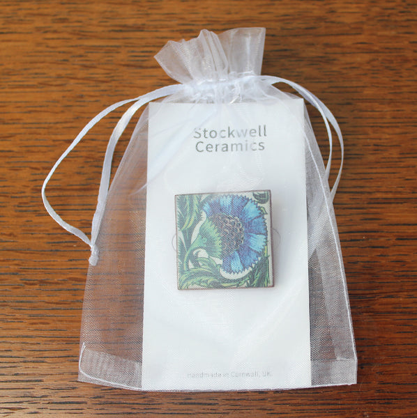 Stockwell Ceramics William De Morgan Tile Brooch