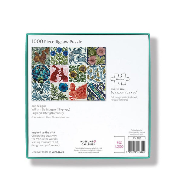 V & A William De Morgan Tiles Jigsaw Puzzle 1000 Pieces