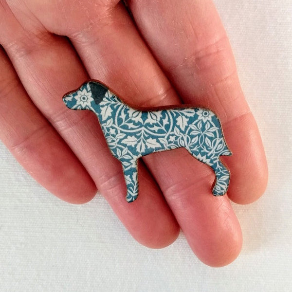 Stockwell Ceramics William Morris Dog Brooch