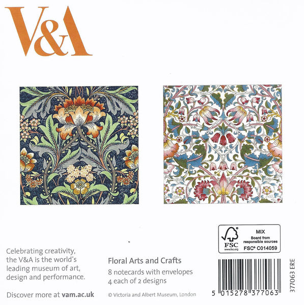 V & A Floral Arts and Crafts Note Cards